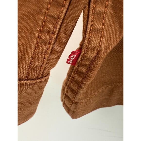 Levi's Women High Collar Button-up Front Karlie Utility Jacket Brown XL NWT - Picture 3 of 16